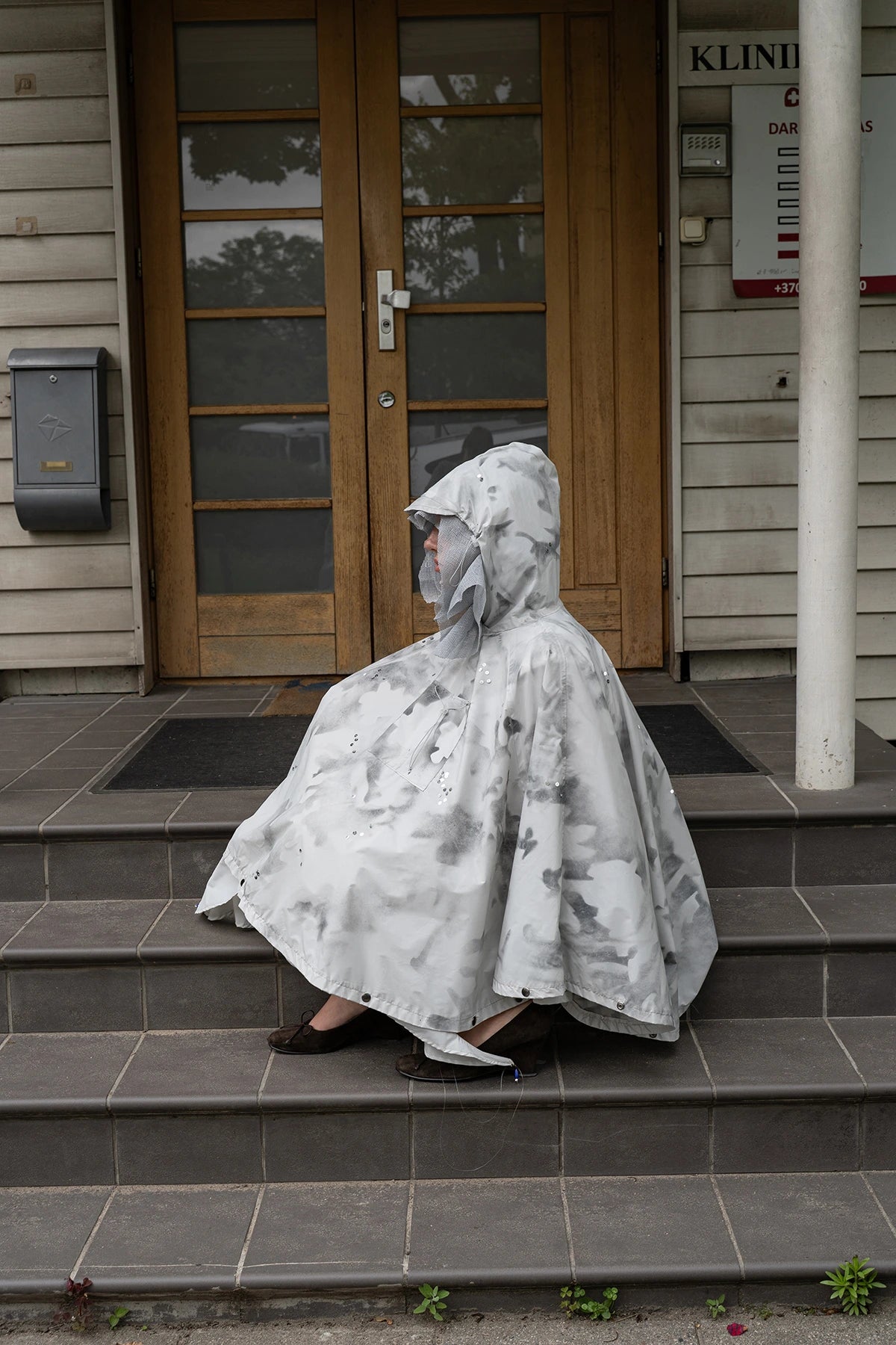White Komorebi Raincoat